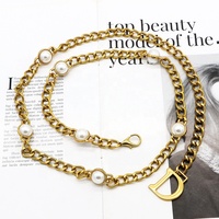 Meilleures ventes en gros, ceinture chaîne en métal de luxe de créateur, double C, logo original, pendentif, robe, jean, chaîne de taille, chaîne de pull