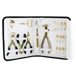 Premium Quality Hair Extension Tool kit <b>Tape</b> in Weft Pressing Plier Keratin Bond Cutter Bead Pliers 10pcs Hair Sectioning Clips - Product Image 1