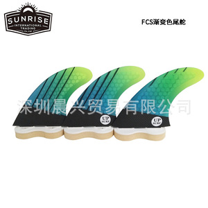 Ailerons de planche de surf UPSURF G5 taille M, double languette, en fibre de carbone, nid d'abeille, dégradé - Product Image 3