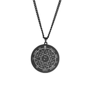 สร้อยคอดาวห้าแฉกสำหรับผู้ชาย,เครื่องประดับจี้เครื่องรางสายไขว้กุญแจสไตล์โซโลมอน - Product Image 6