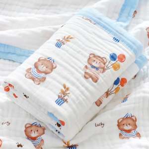 Custom Print Muslin Baby Swaddle Organic Cotton <b>Bedding</b> Blanket Warm <b>Super</b> <b>Soft</b> for Newborns Infant Toddler - Product Image 5