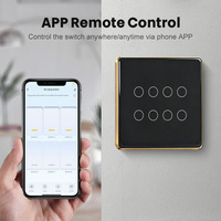 Interruptor Táctil Inteligente Wi-Fi Tuya Estándar Brasileño, Marco de Aleación de Aluminio, Control por Aplicación, Retroiluminación Ajustable, Uso en Interiores, CA