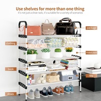 Meuble à chaussures multi-niveaux simple et modulable pour entrée, grande capacité avec rangement