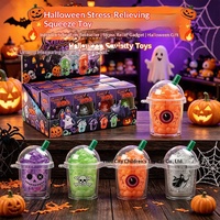 Coffret Cadeau Boîte Mystère de Jouets Anti-Stress en Caoutchouc Souple Thème Halloween Tasse de Thé au Lait Malté, Bestseller Transfrontalier