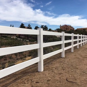 Fentech 3-Rails Clôtures de ferme en gros en plastique PVC de haute qualité à vendre, clôture en vinyle pour chevaux d'occasion - Product Image 6