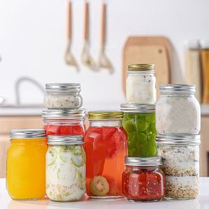 Vente en gros de pots en verre Mason pour confiture, miel, gelée, <span class=keywords><strong>caviar</strong></span>, sauce aux fruits, avec couvercles hermétiques, 150 ml, 300 ml, 380 ml, 500 ml, 750 ml, 1000 ml - Product Image 2