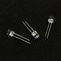 Diode LED à lentille transparente à émission rouge 620-625nm, 1900-2000mcd, grand angle 120°, 0.2W, 2V, basse tension, F5 5mm