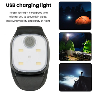 <span class=keywords><strong>Lampe</strong></span> à clip LED rechargeable par USB pour la course à pied, le jogging, la marche nocturne, la pêche et la randonnée - 4 modes d'éclairage et avertissement de sécurité - Product Image 6