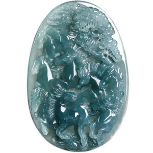 Pendentif en Jadeite Naturelle Bleu Eau de Cheval pour Hommes et Femmes avec Certificat d'Expertise Design Original E058 - Product Image 5