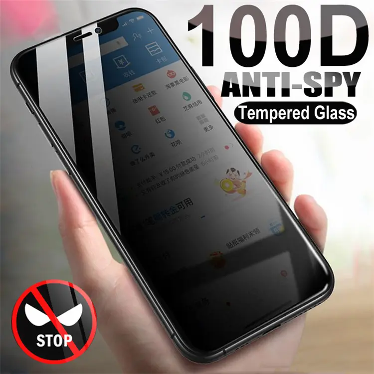 Confidentialité téléphone portable Anti espion éblouissement housse de protection Film écran en verre trempé pour iPhone 15 14 13 12 11 pro max XR XS 7 8 Plus