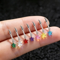 Piercing de cartilage en titane G23 ASTM F136, clou vertical hélice pentagramme, labret, bijoux de corps, vente en gros personnalisée OEM
