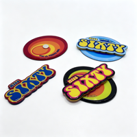 Autocollant de réfrigérateur circulaire coloré à dégradé, style vintage années 60, en acrylique double couche, avec logo et texte personnalisés, pour OEM/ODM