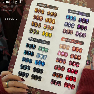 Kit de vernis gel UV effet œil de chat 36 couleurs, sans HEMA ni TPO, avec présentoir de distribution, magnétique, à retirer par trempage, pour salon LED - Product Image 5