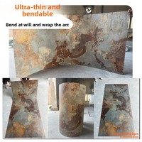 Panel Dinding Latar Belakang Plafon Dalam/Luar Ruangan dari Batu Lunak yang Dapat Dibengkokkan, Marmer Transparan Ultra Tipis 2mm dan Batu Giok Buatan