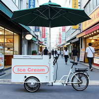 Tricycle Congélateur Commercial à 3 Roues, Chariot Électrique Mobile 36V 500W pour Aliments, Vélo de Présentation de Sucettes Glacées et Crèmes Glacées
