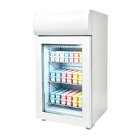 Congélateur à glace commercial compact SD50B 50L, refroidissement direct, mini vitrine avec porte vitrée pour magasin de détail