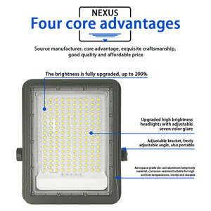 Ngoài Trời 600W Năng Lượng Mặt Trời Dẫn Nhẹ Lũ Lụt Ánh Sáng Với 500W Đèn Chiếu Marine ABS Không Thấm Nước IP67 Chiếu Sáng Cho Vườn Nhôm Đèn Cơ Thể - Product Image 4
