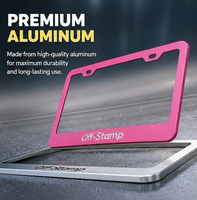 Support de plaque d'immatriculation en alliage d'aluminium standard américain, encastré, couleur personnalisée, logo publicitaire, cadre de plaque d'immatriculation