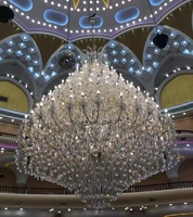 Lustre en cristal personnalisé de grande taille pour salle de mariage, fête, hall d'hôtel, restaurant, événements d'anniversaire, décoration d'escalier