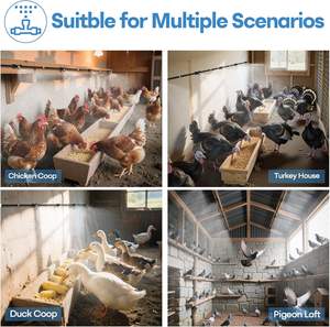 YUJIA modello 020 26FT sistema di raffreddamento del pollo elettrico 12 ugelli di nebulizzazione <span class=keywords><strong>in</strong></span> <span class=keywords><strong>alluminio</strong></span> pompa spruzzatore filtro Cutter 3/4 "adattatore 3L - Product Image 6