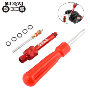 Adaptateur de <span class=keywords><strong>valve</strong></span> d'<span class=keywords><strong>amortisseur</strong></span> arrière de vélo de montagne MUQZI, pièces de suspension, outils de réparation, convertisseur en alliage d'aluminium anti-fuite - Product Image 1
