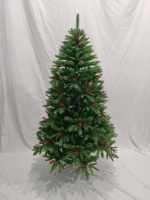 Fabrik-Großhandel Schneebärtige Weihnachtsbäume 5ft/6ft/7ft/8ft/9ft Beflockter Kieferbaum mit Roten Beeren Natürlichen Tannenzapfen Feiertagsdekoration