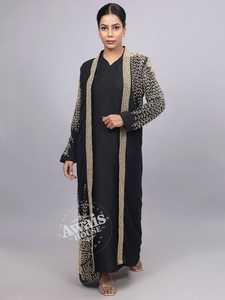 Robe Abaya Kaftan à manches longues, grande taille, vente en gros à Dubaï, robe islamique arabe, légère, faite à la main, robe de mariage traditionnelle musulmane - Product Image 4