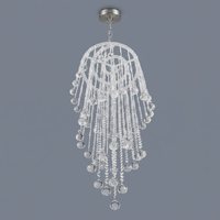Nouveau Lustre Spirale en Cristal Thème Mariage Prêt à Accrocher, Luminaire de Plafond en Acrylique à Tirage Unique, Aucun Assemblage Requis