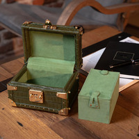 Boîte de rangement pour montres en cuir véritable de haute qualité OEM, boîte à montres en cuir personnalisée de luxe, étui pour deux montres