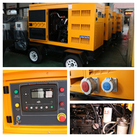 Groupe électrogène diesel silencieux Cummins durable de 50 kW, 62,5 kVA, triphasé, 50 Hz/60 Hz, pour la construction, groupe électrogène mobile monté sur remorque