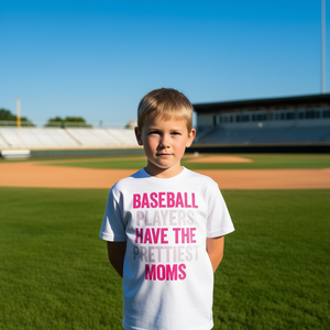 Camiseta juvenil con estampado de serigrafía de "Los jugadores de béisbol tienen las madres más bonitas", de manga corta, cuello redondo, unisex, para niños, deportes y juegos - Product Image 2
