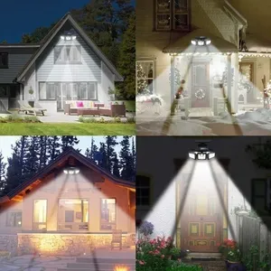 ไฟ LED พลังงานแสงอาทิตย์ 3 ดวง สำหรับภายนอกอาคาร พร้อมเซ็นเซอร์ตรวจจับความเคลื่อนไหว ปรับทิศทางได้ กันน้ำระดับ IP65 ติดผนัง - Product Image 6