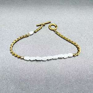 Muxcor, pulseras personalizadas con cuentas de perlas para mujer, pulsera de cadena de oro, temperamento de acero de titanio a la moda, joyería femenina - Product Image 3