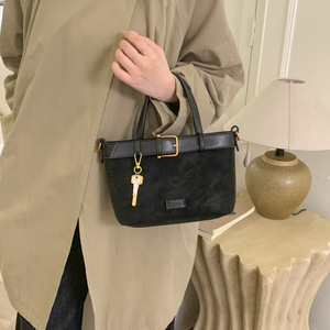 Sac fourre-tout en <span class=keywords><strong>daim</strong></span> couleur caramel avec boucle de ceinture et porte-clés, sac à main/sac bandoulière - Product Image 4
