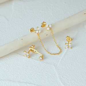 CANNER 2024 New <b>Silver</b> <b>Earrings</b> Jewelry <b>Set</b> 18k Gold Plated 925 Sterling <b>Silver</b> Zircon Flower Mini <b>Stud</b> <b>Earring</b> <b>Set</b> - Product Image 4
