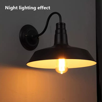 Recién llegado, linterna de pared Exterior, pantalla negra Vintage, Sensor de movimiento E26 E27, lámpara de pared LED de cuello de cisne