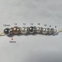Perles en Plastique ABS Libres Haute Brillance 8 mm 10 mm 12 mm Blanc et Beige, Imitation Nacre, 500g/Sac pour Fabrication de Bijoux