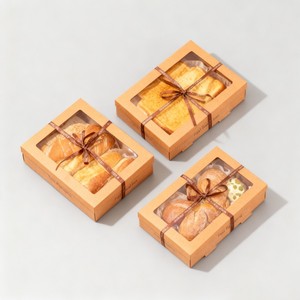 Commercio all'ingrosso pane <span class=keywords><strong>Baguette</strong></span> Toast scatola di imballaggio alimentare Base Kraft e coperchio scatola di carta da asporto scatola per feste da asporto - Product Image 5