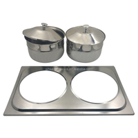Miroir de luxe en acier inoxydable poli dessus de table bain marie électrique