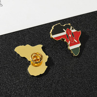Broche en forme de carte de l'Afrique, badge personnalisé, Angola, Kenya, Gambie, Ghana, Togo, Congo, carte de drapeau, émail, épingle à revers