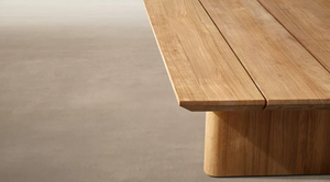 Table Basse d'Extérieur en Teck Massif à Grille Architecturale, Conception à Lattes Robuste, Artisanat d'Expertise, Idéale pour Hôtels de Luxe et Salons de Villages de Vacances - Product Image 5