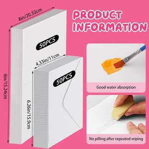 Cartes aquarelles avec enveloppes, 50 ensembles, cartes postales pliables 4x6 pouces, papier de <span class=keywords><strong>carte</strong></span> de vœux 100% coton couleur naturelle 300GSM - Product Image 2