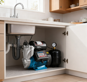 ปั๊มน้ำบูสเตอร์แรงดันสูงอัตโนมัติอัจฉริยะใช้ในครัวเรือนพร้อมอัตราการไหล2 m/h และตัวกรองสแตนเลส - Product Image 3