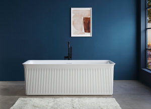 Baignoire carrée en acrylique, baignoire autoportante en acrylique blanc pur pour salle de bain - Product Image 3
