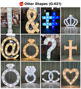 LEDA Custom Modern Giant <b>Light</b> Letters Metal Led <b>Marquee</b> 3D Led Backdrop Stand Ring Diamond Wedding Events Advertising Proposal - Product Image 5