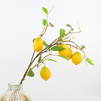 IFG Wholesale Fleur Artificielle Réaliste Fruitée H95 Branche de Citron Feuilles Haute Simulation Peinture Mousse Pulvérisée pour le Poisson d'avril