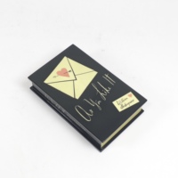 Boîte cadeau en bois en forme de livre brillante avec doublure en velours, impression personnalisée de motifs et de textes pour la décoration de la maison et l'emballage de cadeaux