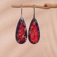 Best-seller Boucles d'oreilles en pierre impériale turquoise pour femmes, multicolore, bohème, chic, en forme de larme, bijoux de déclaration pour cadeau