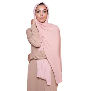 2021 Nieuwste Stijl Effen Kleur Moslim Jersey Hoofd Sjaal Jennah Boutique Premium Jersey Hijab