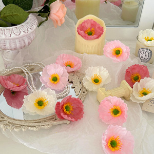 Flor de Amapola Artificial, Flor de Seda Hecha a Mano, Decoración de Boda, Accesorios de Fotografía para Exteriores, Decoración del Hogar - Product Image 4